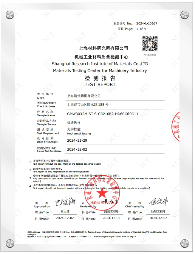 Thickness Inspection Report